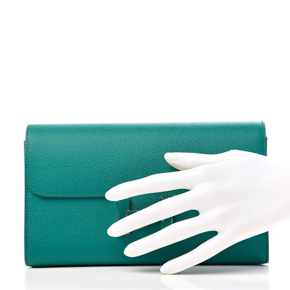 Hermes Epsom Constance Long Wallet Bleu Paon 2 of 7