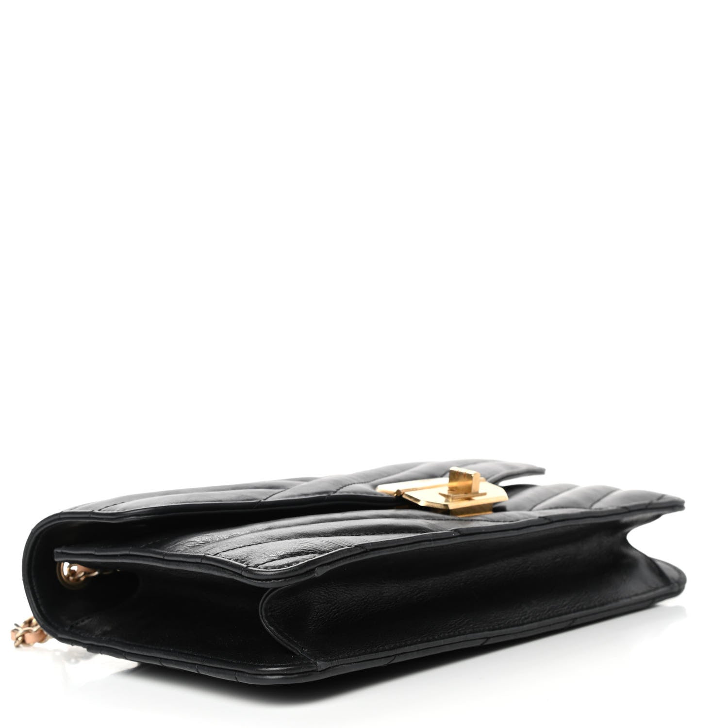 Chanel Calfskin Chevron Quilted Gabrielle Flap Black 3 of 4