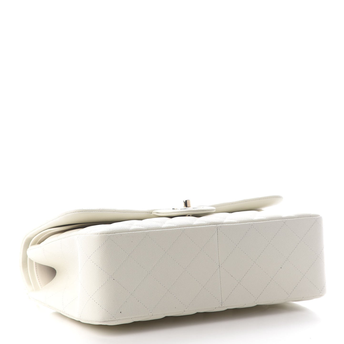 Caviar Quilted Jumbo Double Flap White