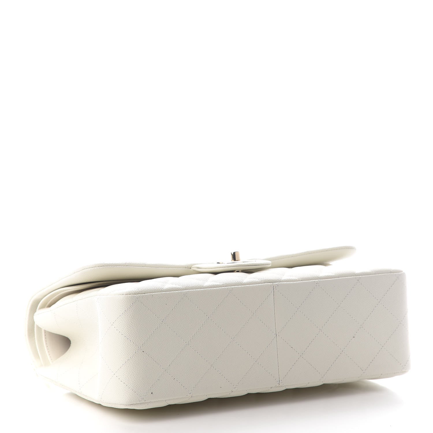 Chanel Caviar Quilted Jumbo Double Flap White 4 of 9