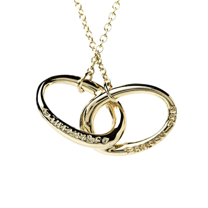 Tiffany 18K Yellow Gold Elsa Peretti Interlocking Ovals Pendant Necklace 4 of 7