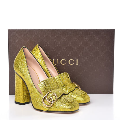 Gucci Galassia GG Marmont Fringe 105mm Loafer Pumps 34.5 Mimosa 8 of 8