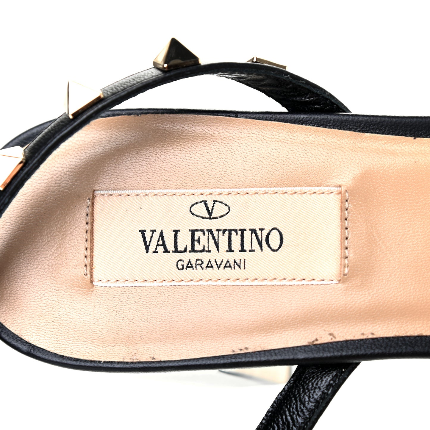 Calfskin Nappa Rockstud 35/75mm Platform Sandals 39.5 Black