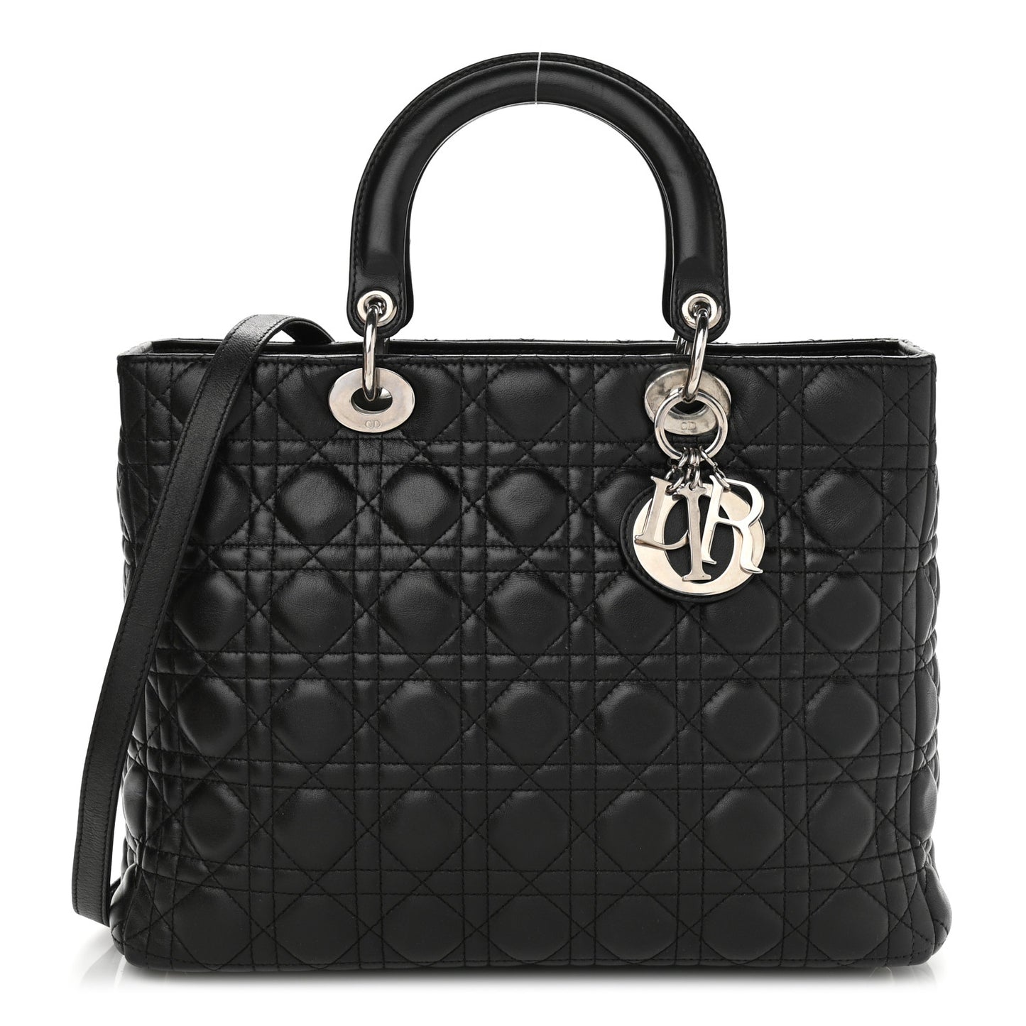 Lambskin Cannage Large Lady Dior Black