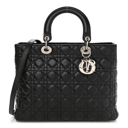 Christian Dior Lambskin Cannage Large Lady Dior Black 1 of 11