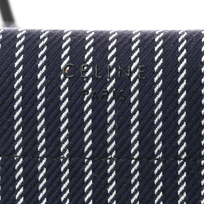 Celine Cotton Canvas Striped Medium Phantom Luggage Navy White 6 of 12
