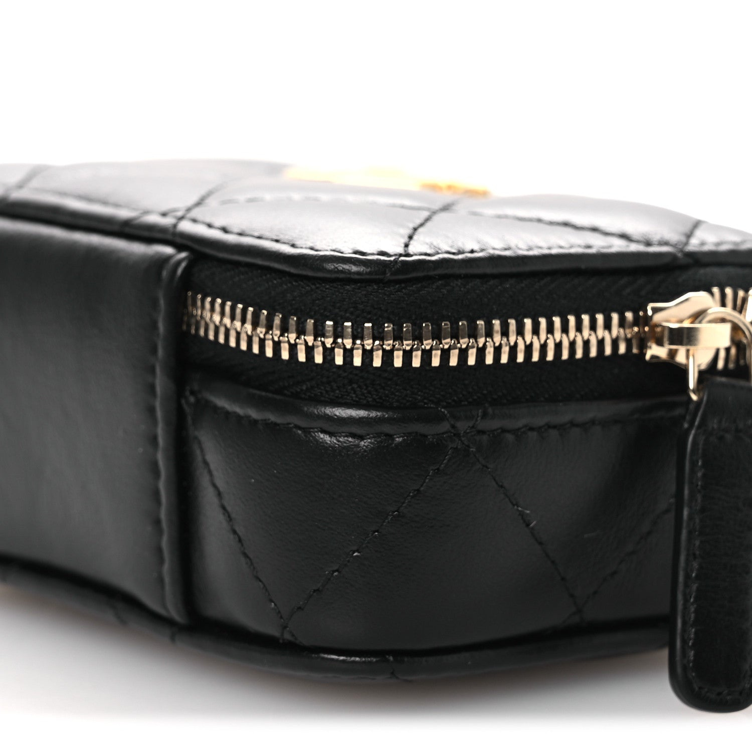 Chanel Lambskin Quilted Mini Lacquered Chain Clutch Black 10 of 10