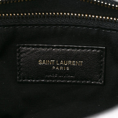 Saint Laurent Jersey Quilted Toy Loulou Puffer Monogram Chain Satchel Grey Cloud 5 of 9