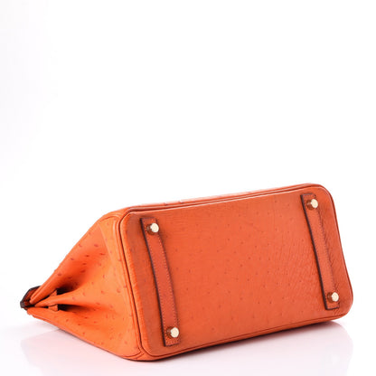 Hermes Ostrich Birkin 30 Orange 5 of 33