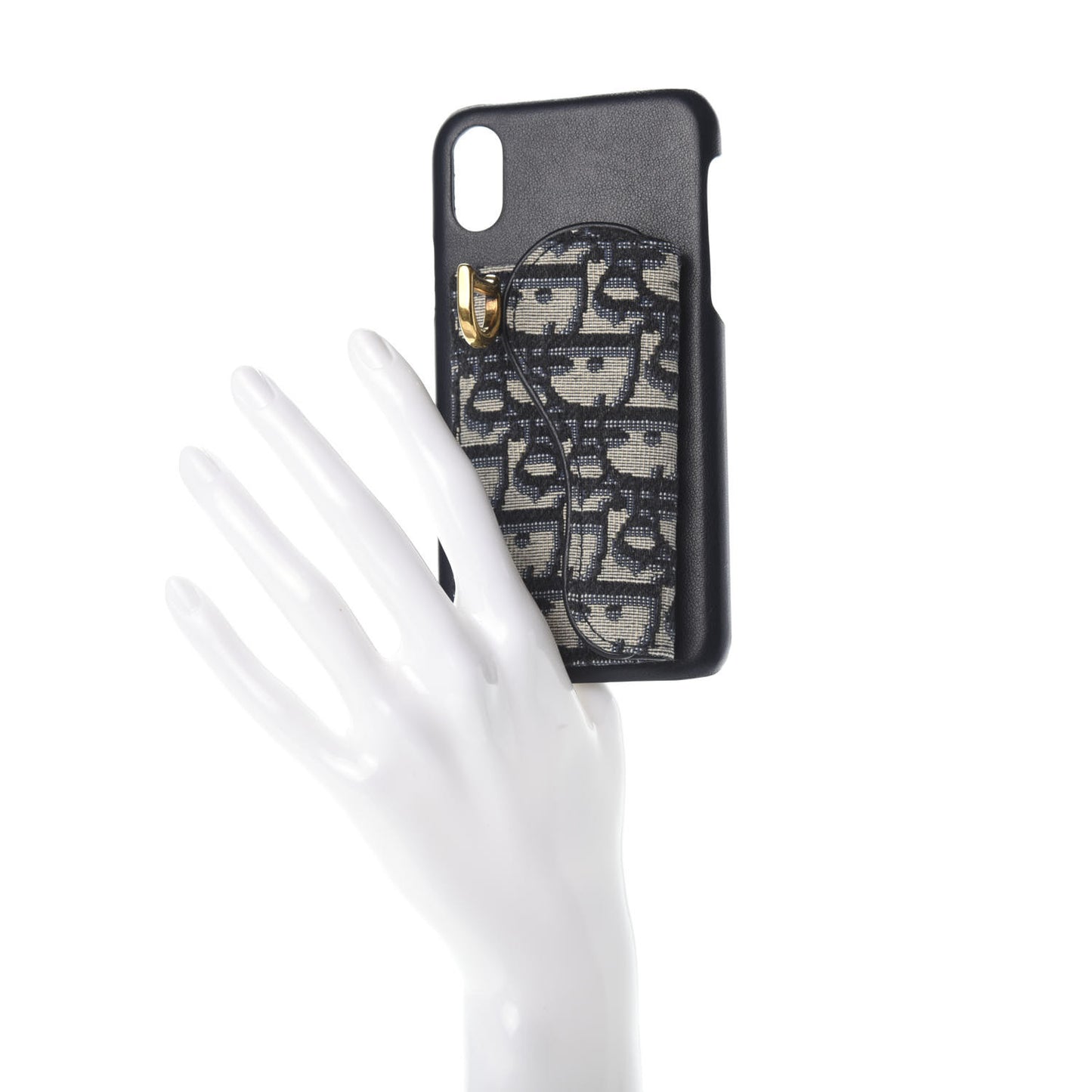Oblique Calfskin Saddle iPhone X Case Blue