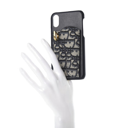 Christian Dior Oblique Calfskin Saddle iPhone X Case Blue 2 of 5