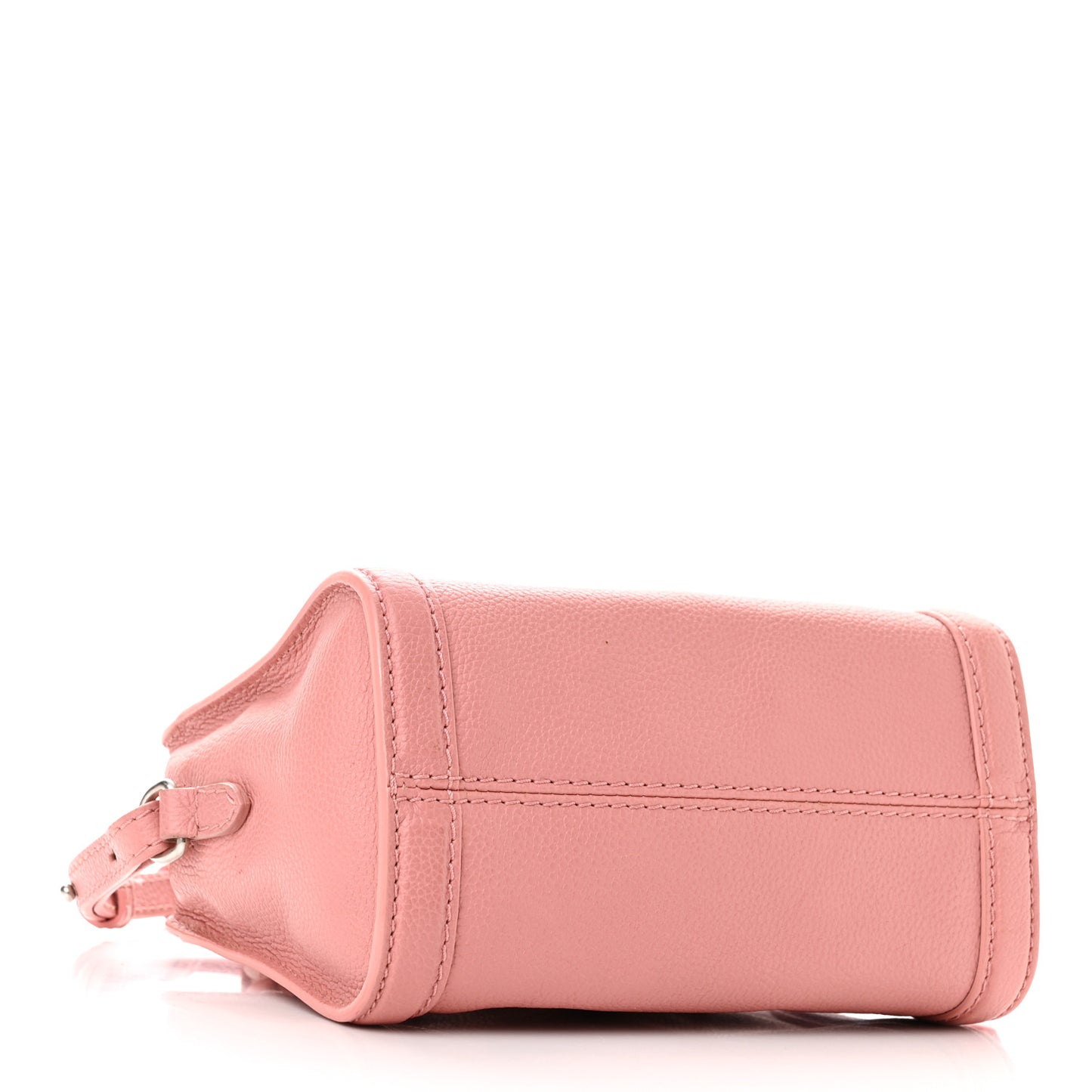 Pebbled Calfskin Mini Skull Padlock Zip Around Tote Petal