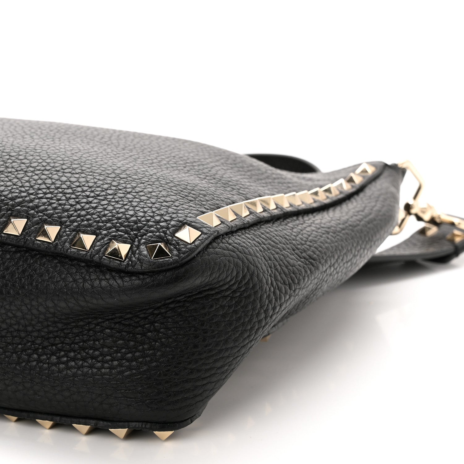 Valentino Garavani Pebbled Calfskin Small Rockstud Flip-Lock Messenger Bag Black 8 of 8