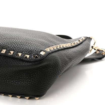 Valentino Garavani Pebbled Calfskin Small Rockstud Flip-Lock Messenger Bag Black 8 of 8