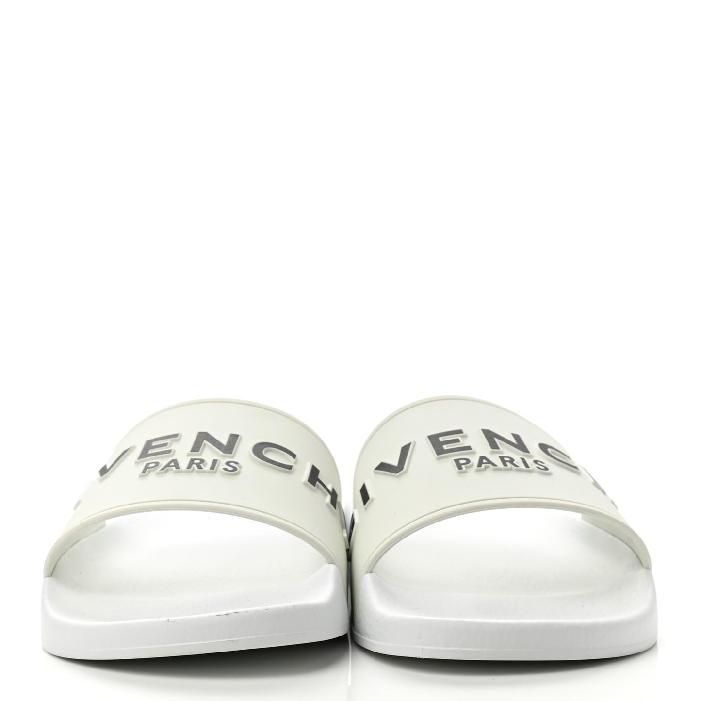 Rubber Logo Pool Slide Sandals 9 White