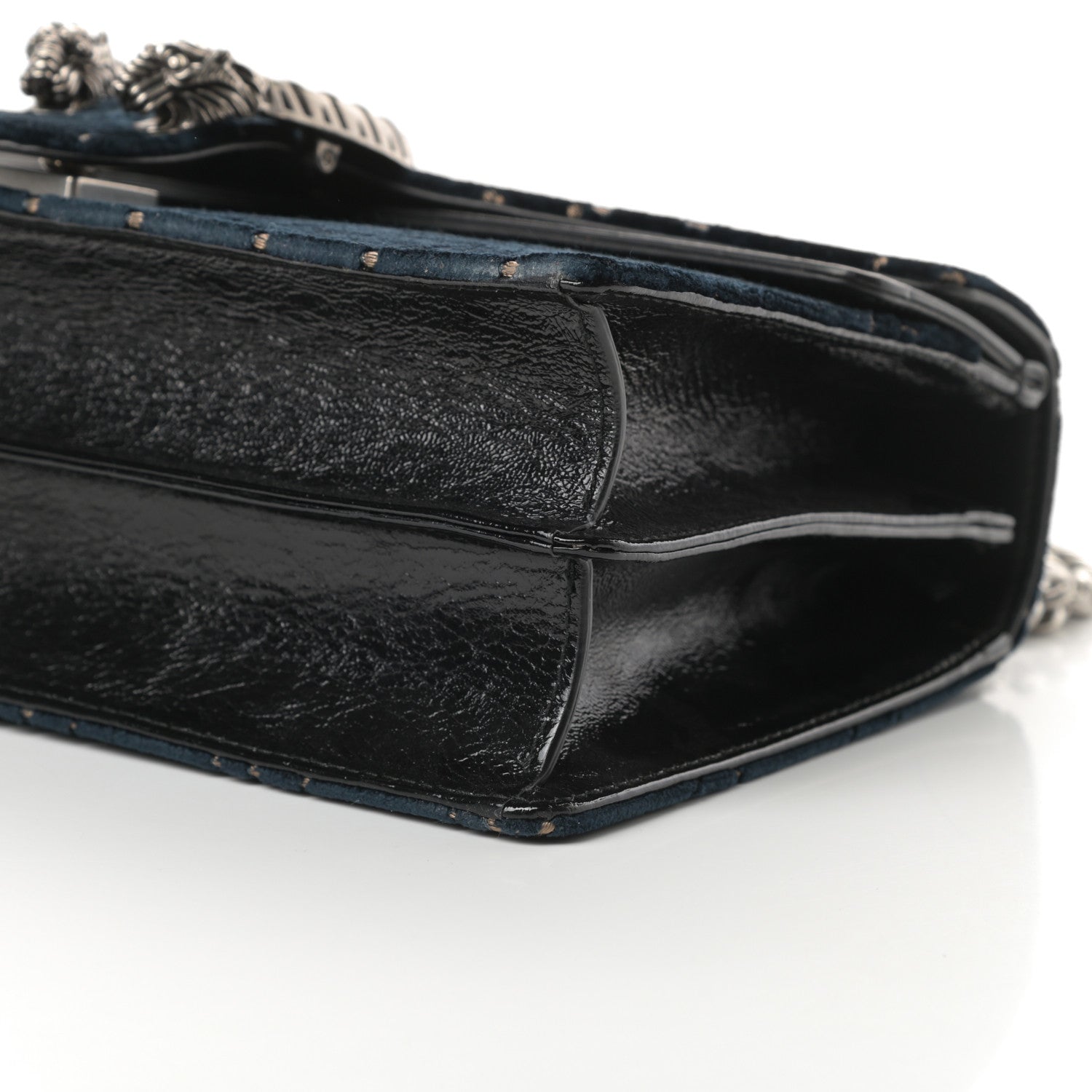 Gucci Velvet Skipper GG Monogram Small Dionysus Shoulder Bag Blue Beige Black 10 of 14