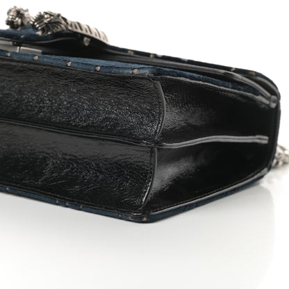 Gucci Velvet Skipper GG Monogram Small Dionysus Shoulder Bag Blue Beige Black 10 of 14