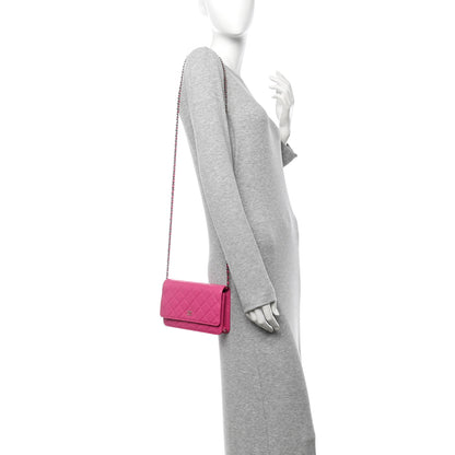 Chanel Caviar Quilted Wallet on Chain WOC Pink 2 of 11
