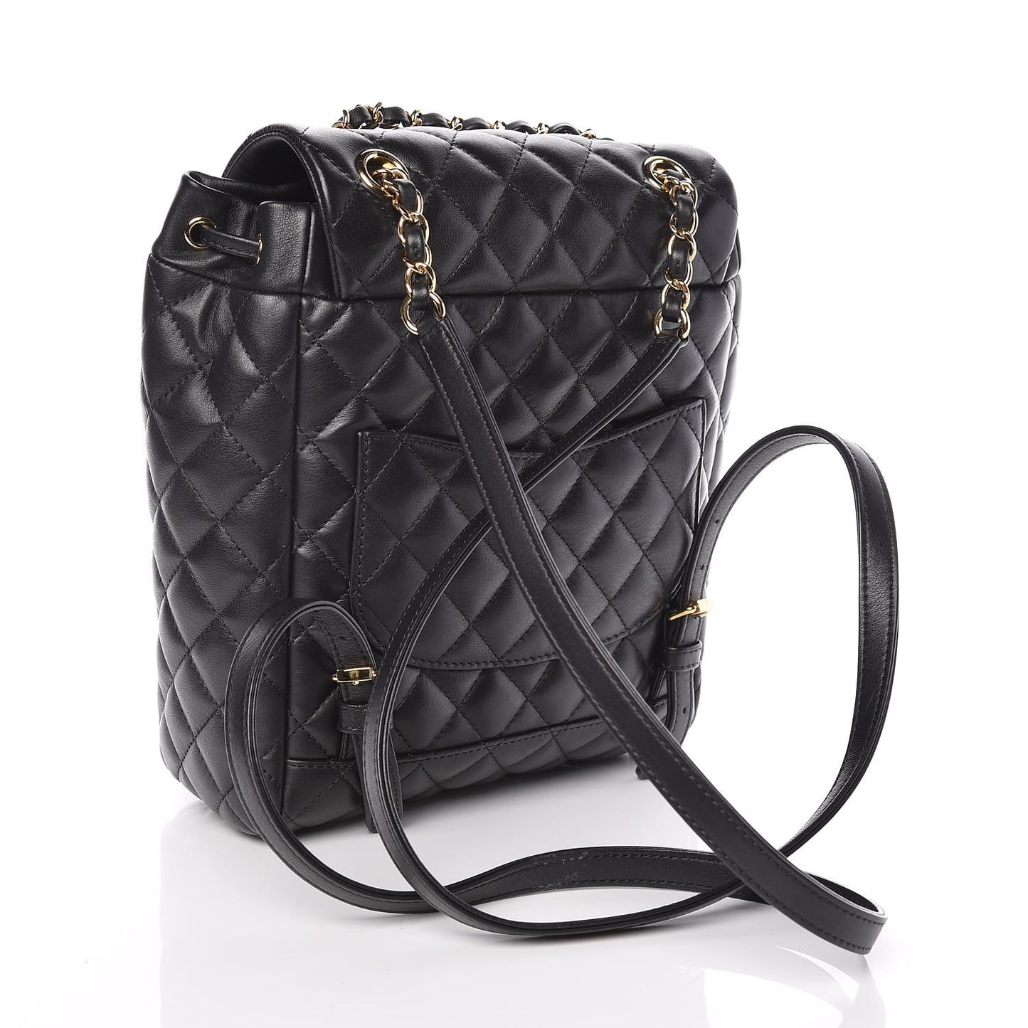 Lambskin Quilted Small Urban Spirit Backpack Black