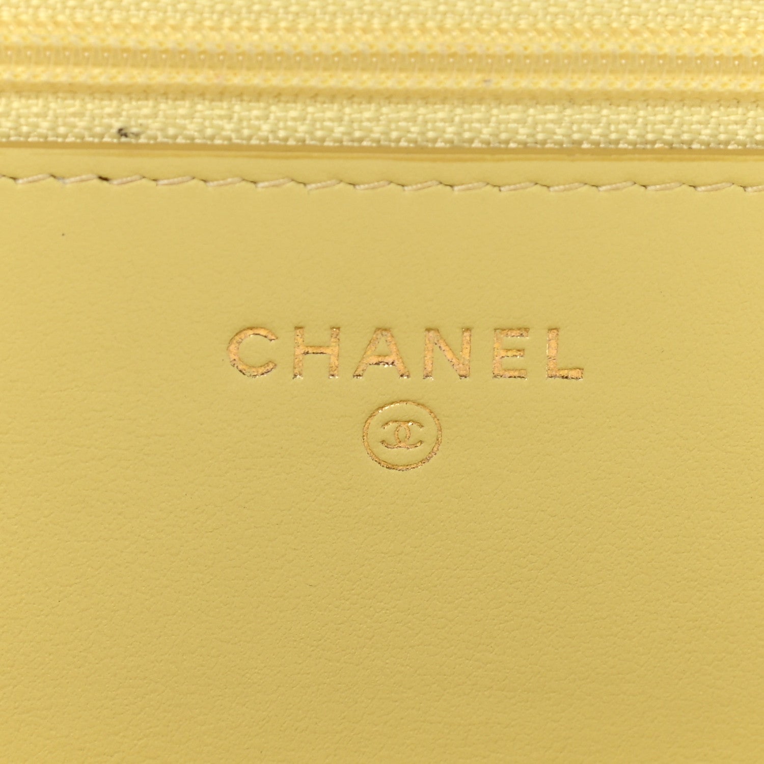 Chanel Caviar Quilted CC Filigree Wallet On Chain WOC Yellow 5 of 9