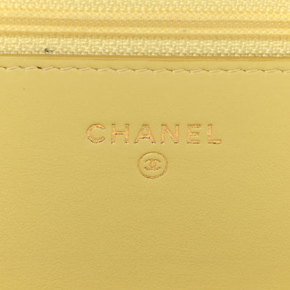 Chanel Caviar Quilted CC Filigree Wallet On Chain WOC Yellow 5 of 9