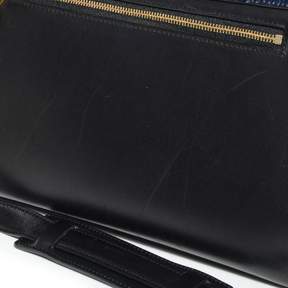 Celine Python and Suede Small Tri-Color Trapeze Blue Brown Black 10 of 10