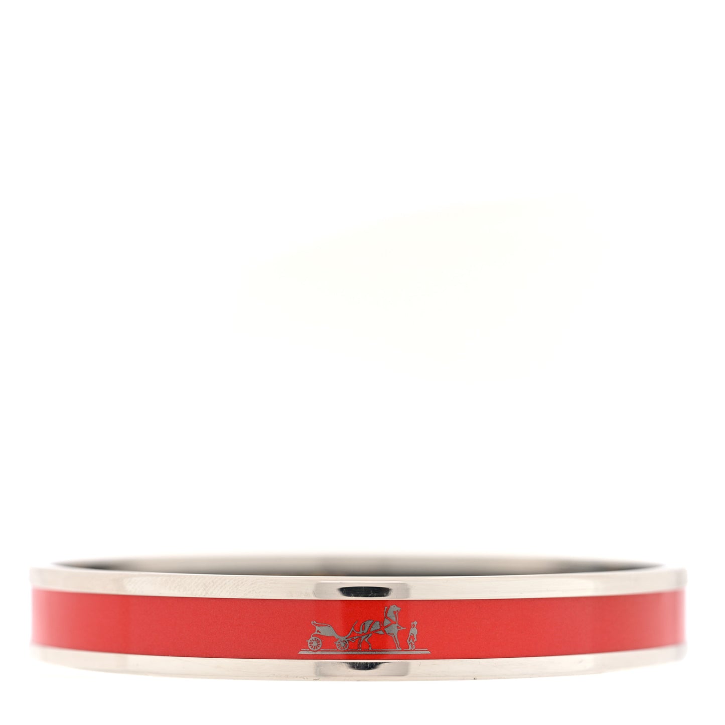 Enamel Printed Narrow Caleche Bracelet 65 Rouge H