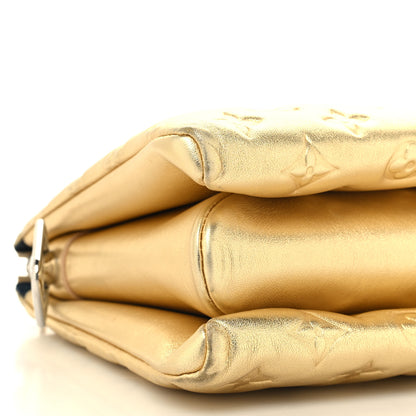 Louis Vuitton Lambskin Embossed Monogram Coussin PM Gold 10 of 11