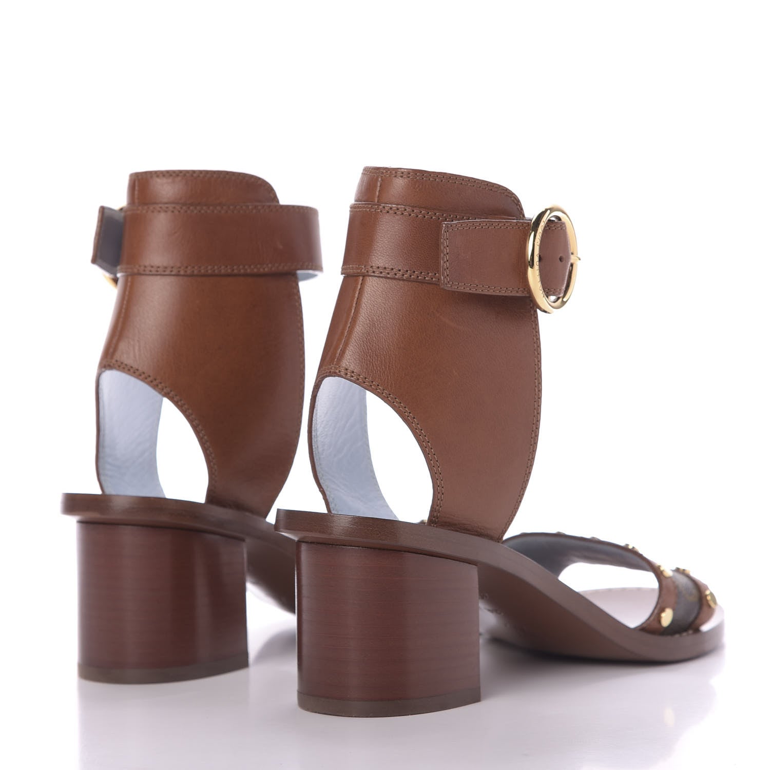 Louis Vuitton Calfskin Monogram Passenger Sandals 38 Cognac 4 of 10