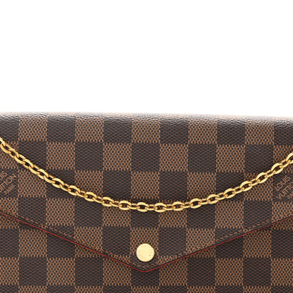 Louis Vuitton Damier Ebene Pochette Felicie Chain Wallet 9 of 12