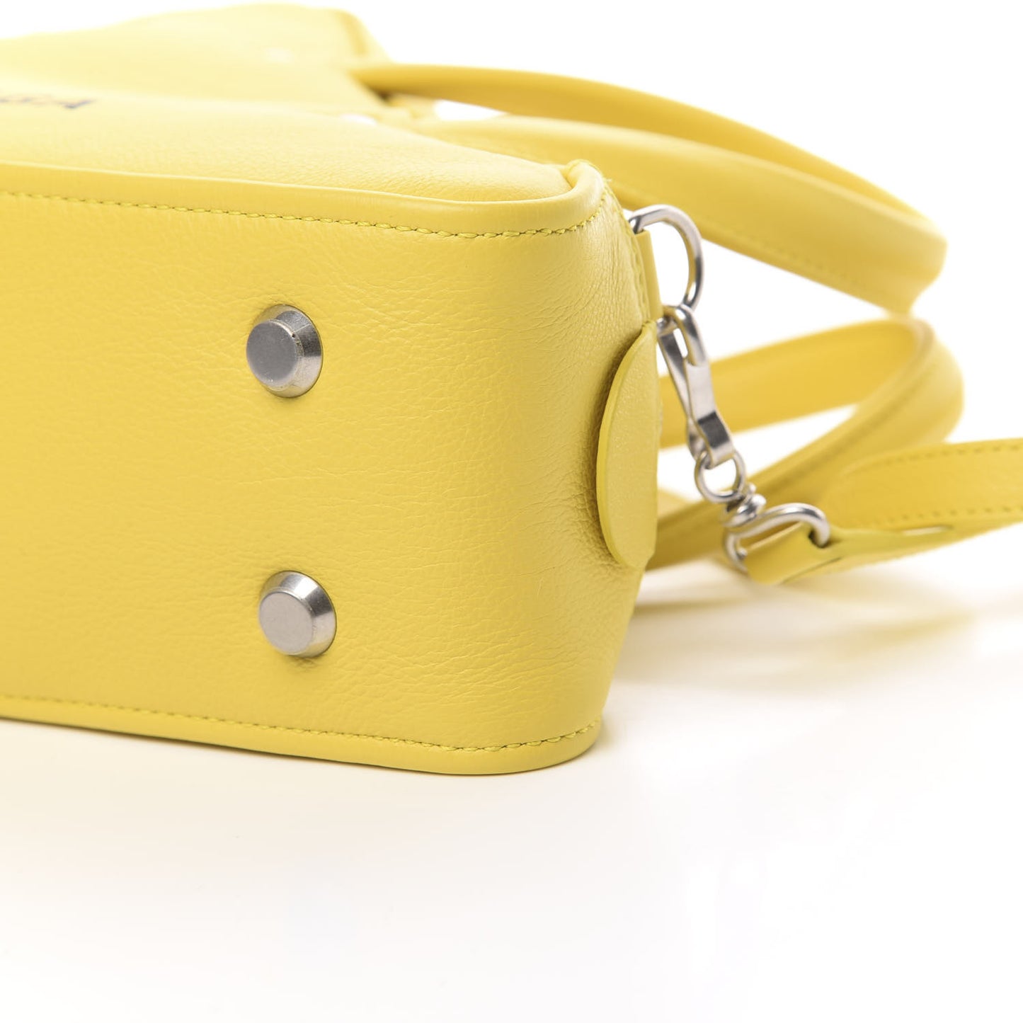 Shiny Day Calfskin Logo S Triangle Duffle Jaune Black
