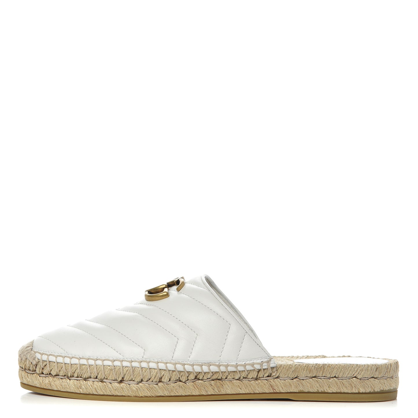 Nappa Matelasse GG Marmont Espadrille Slippers 39 Great White