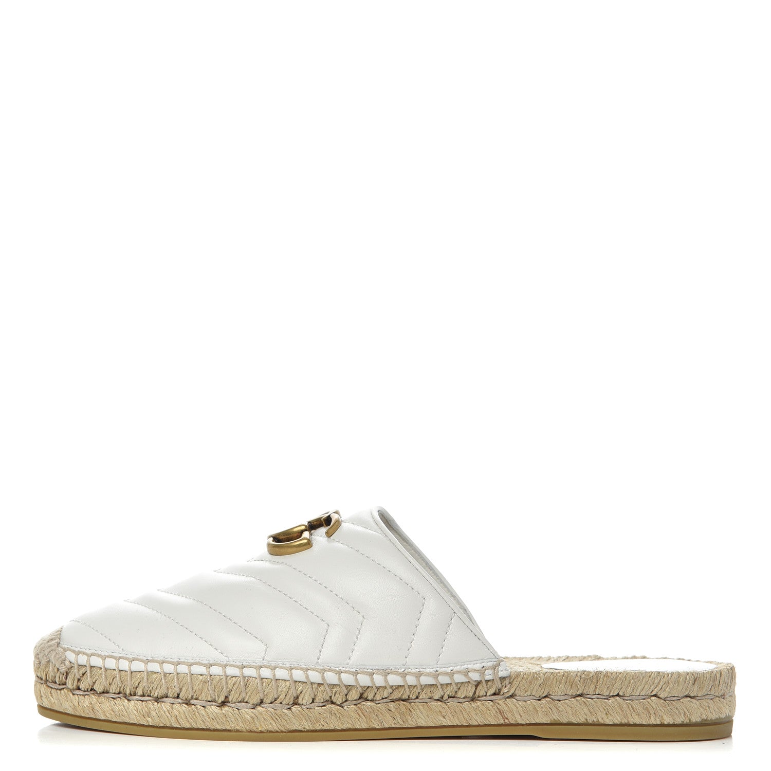 Gucci Nappa Matelasse GG Marmont Espadrille Slippers 39 Great White 1 of 14