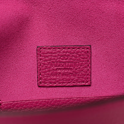 Valentino Garavani Pebbled Calfskin Large Rockstud Envelope Clutch Rose Violet 6 of 6