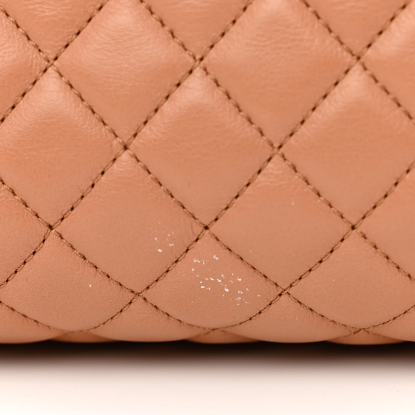 Calfskin Quilted Boy Shopping Tote Camel