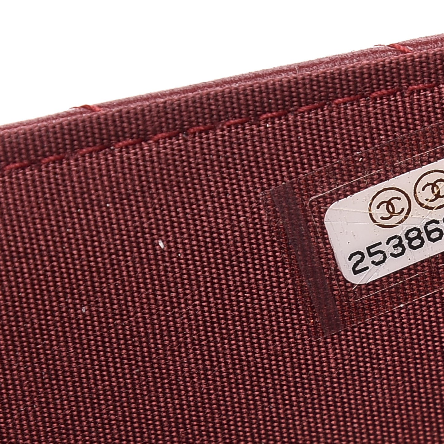 Lambskin Chevron Quilted Tendy CC Wallet On Chain WOC Dark Red