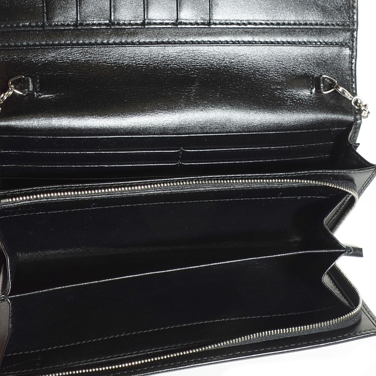 Imprime Monogram GG Pierce Chain Clutch Wallet Black