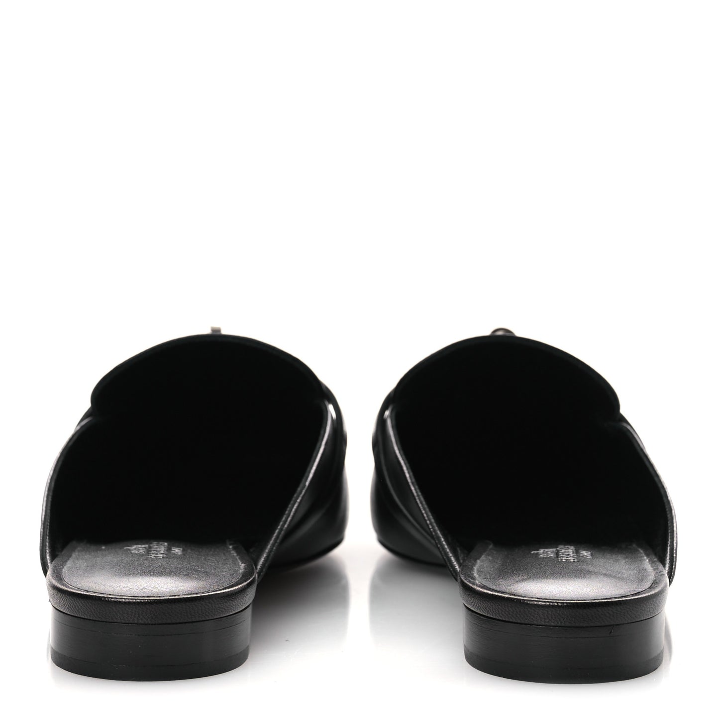 Glazed Calfskin Oz Mules 41 Black