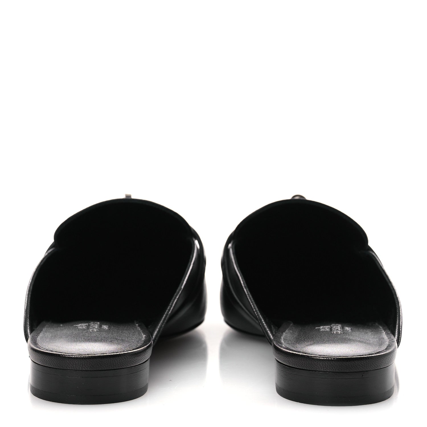 Hermes Glazed Calfskin Oz Mules 41 Black 6 of 10