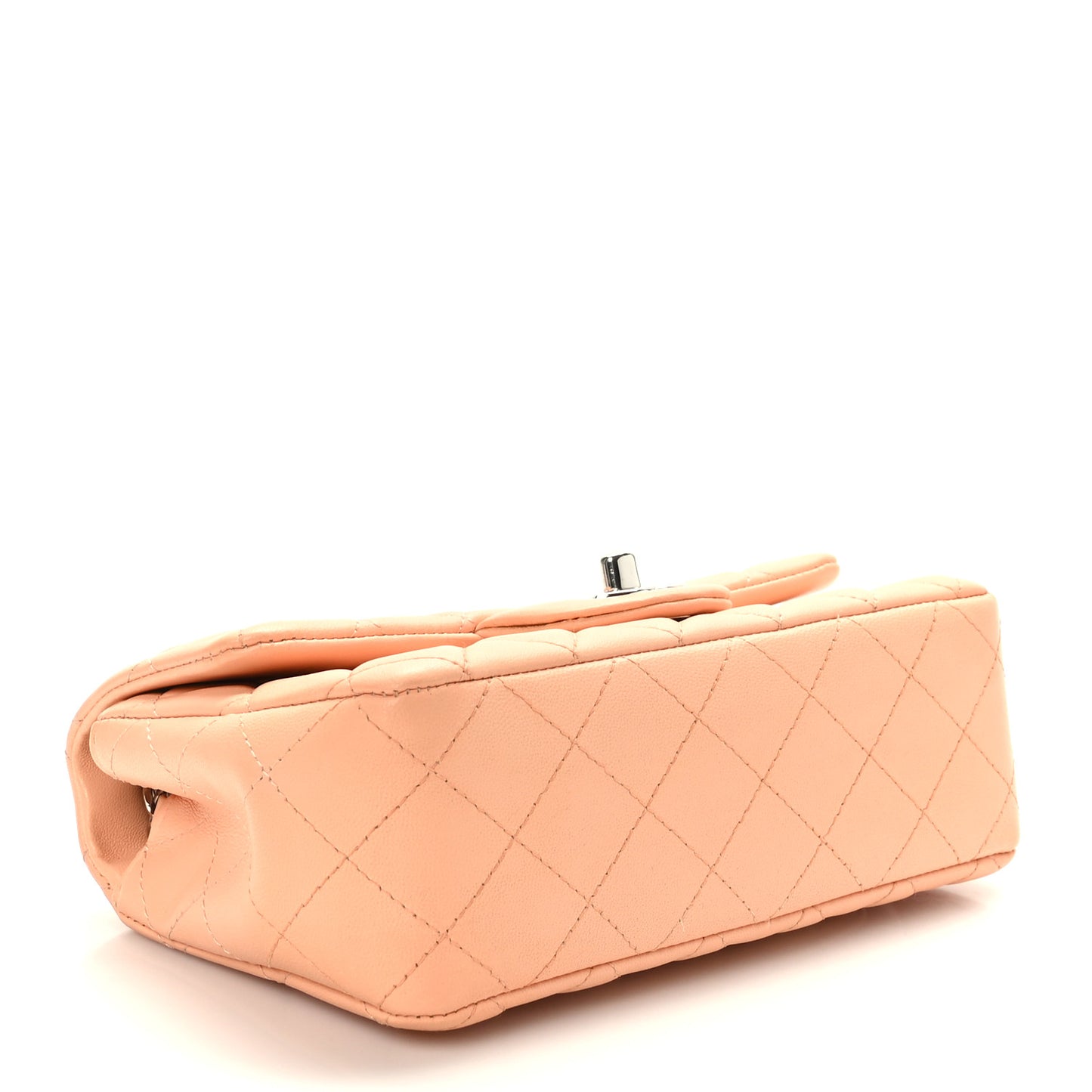 Lambskin Quilted Mini Rectangular Flap Light Pink