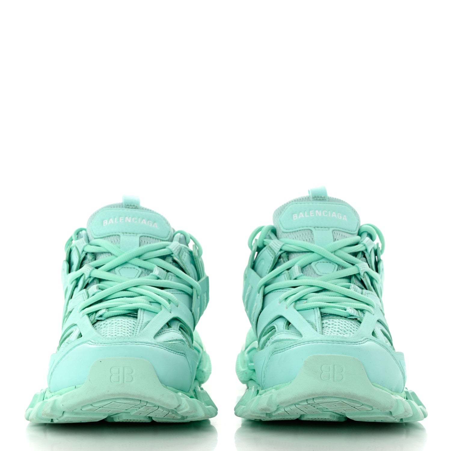 Balenciaga Rubber Mesh Fabric Monocolor Recycled Sole Womens Track Sneakers 38 Mint 2 of 9
