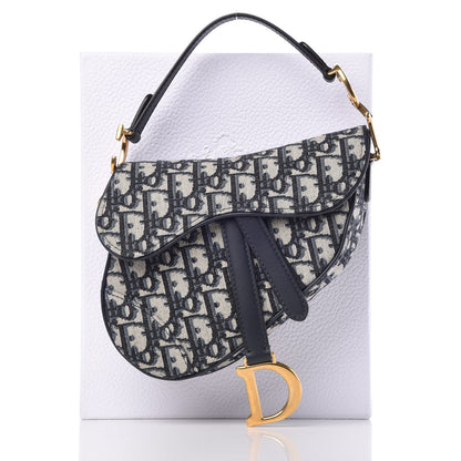 Christian Dior Oblique Mini Saddle Bag Blue 8 of 8