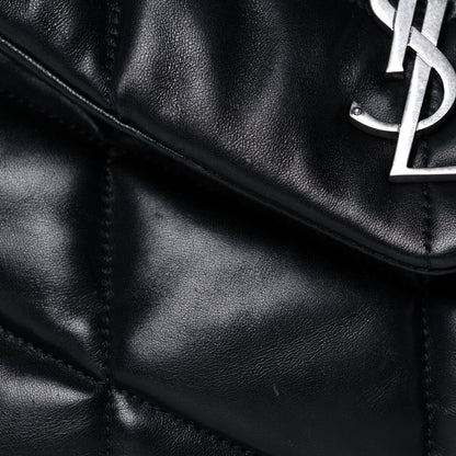 Saint Laurent Lambskin Quilted Small Loulou Puffer Monogram Chain Satchel Black 11 of 13