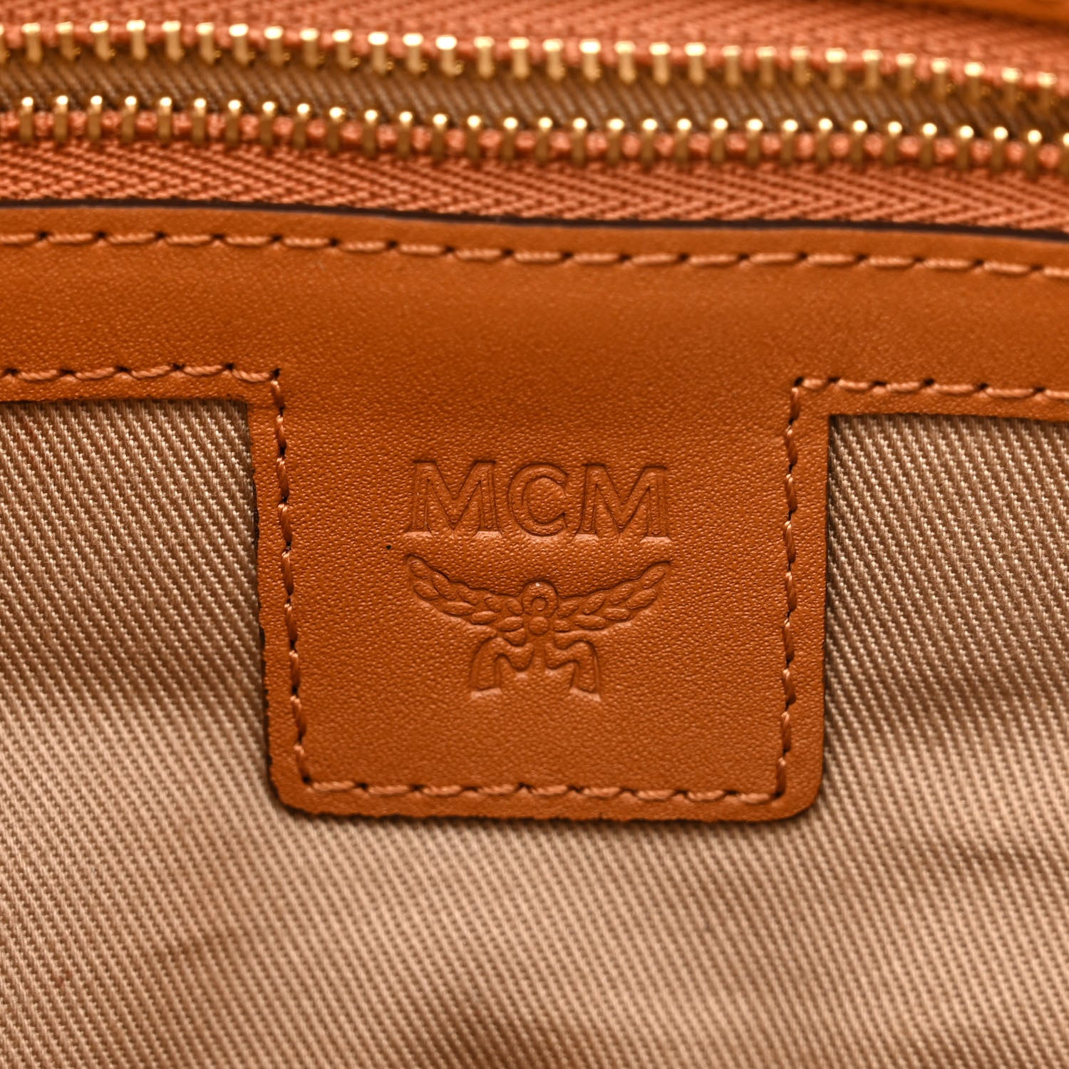 MCM Visetos Medium Crossbody Pouch Cognac 6 of 11