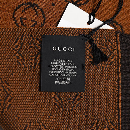 Gucci X DAPPER DAN Wool GG Micro Monogram Scarf Brown 4 of 4