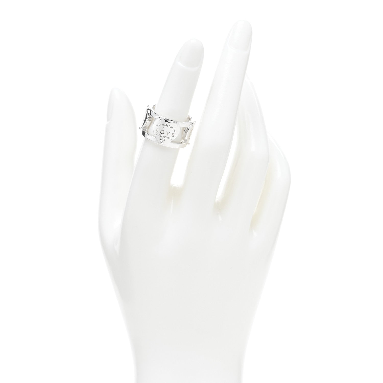 Tiffany Sterling Silver Return to Tiffany Heart Wide Band Ring 51 5.75 2 of 4