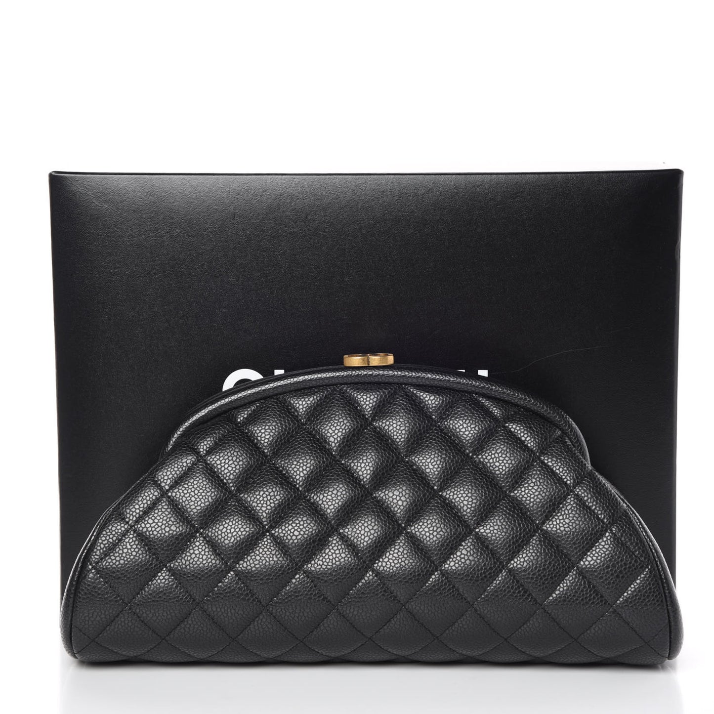 Caviar Quilted Timeless Clutch Black