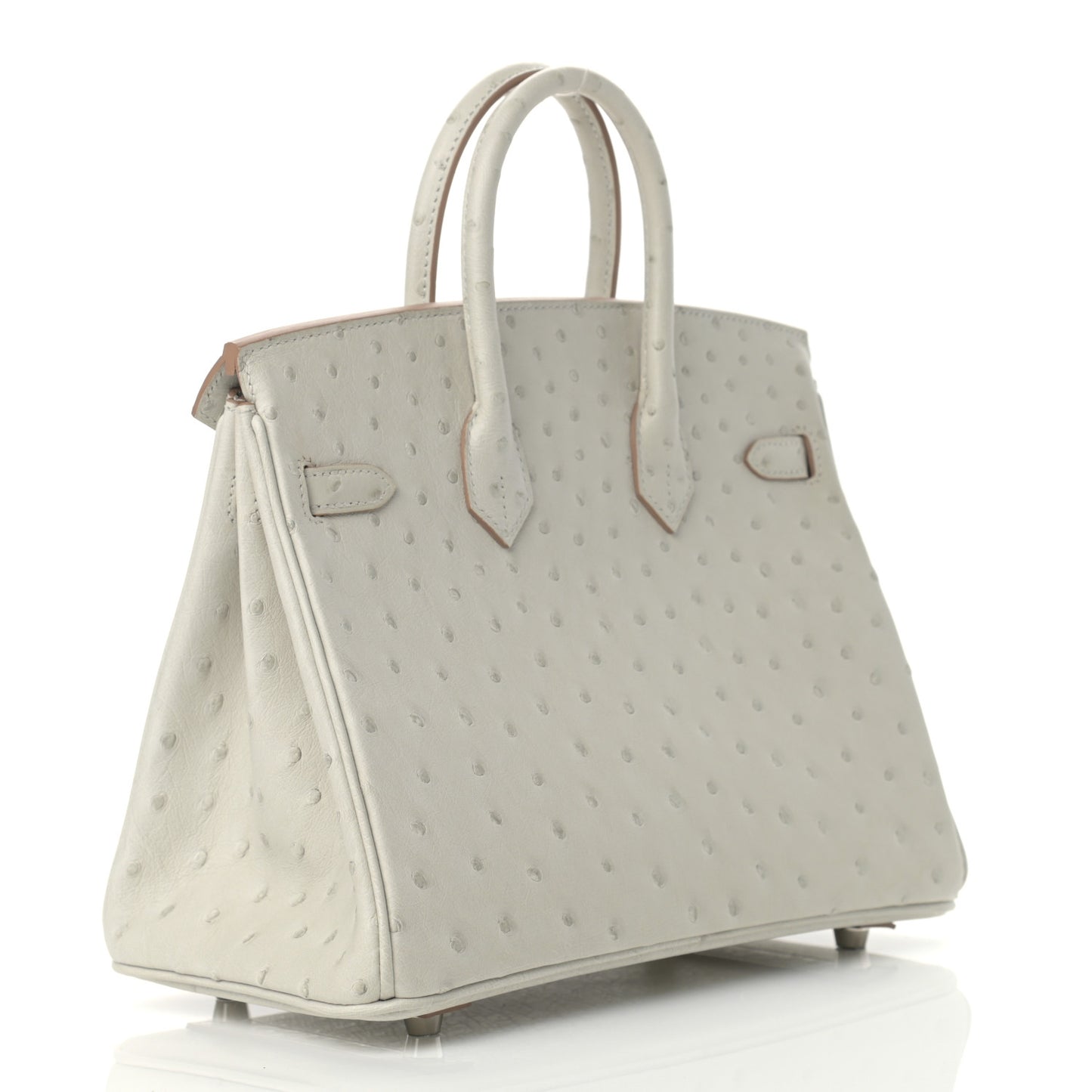 Ostrich Birkin 25 Gris Perle