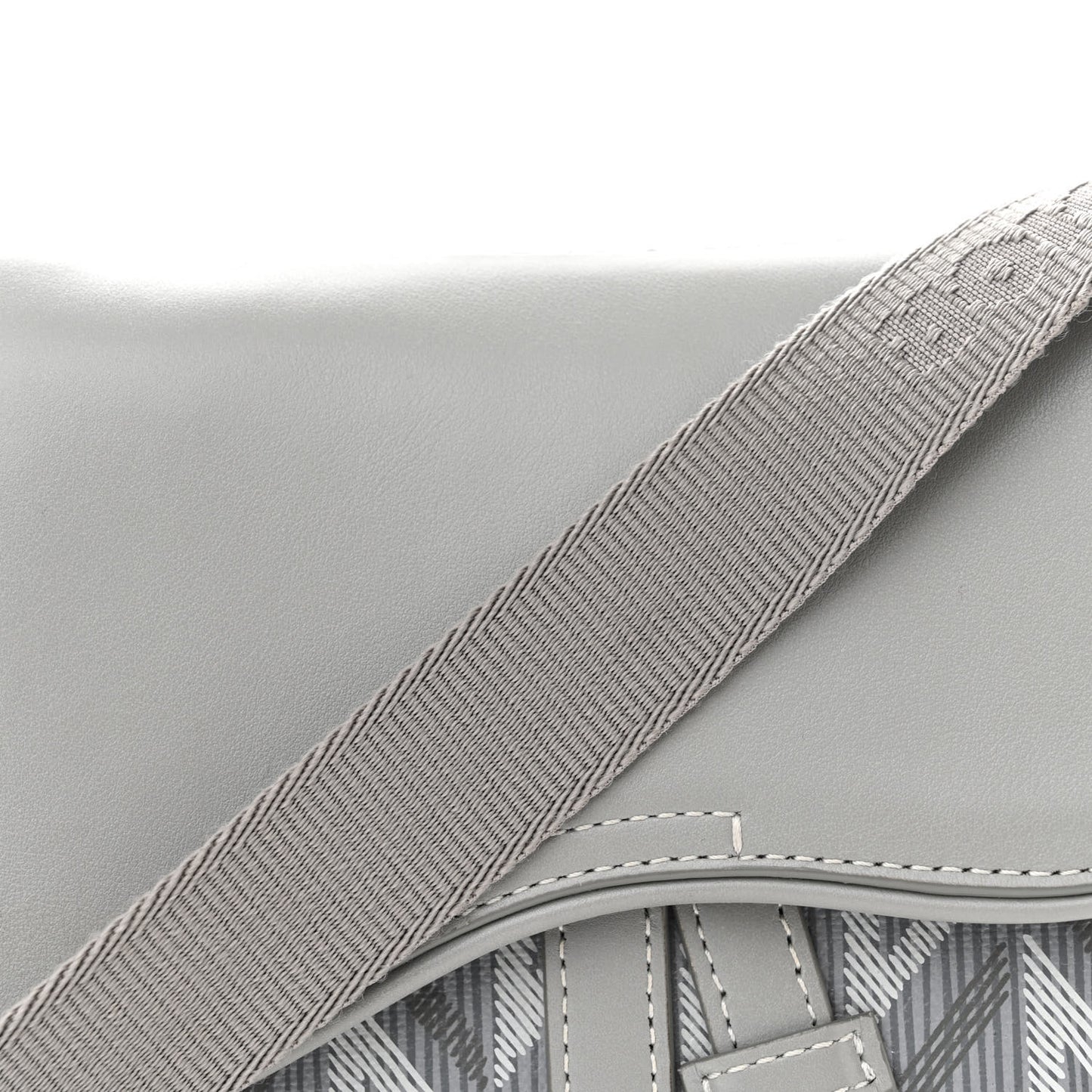 CHRISTIAN DIOR Coated Canvas CD Diamond Mens Mini Saddle Bag Grey
