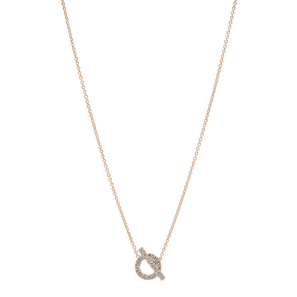 Hermes 18K Rose Gold Green Sapphire Finesse Pendant Necklace 1 of 5